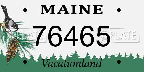 76465 Maine License Plate