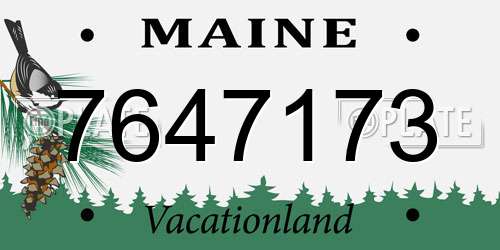 7647173 Maine License Plate
