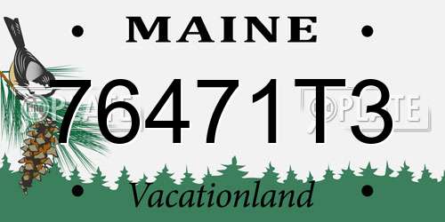 76471T3 Maine License Plate