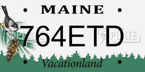 764ETD Maine License Plate