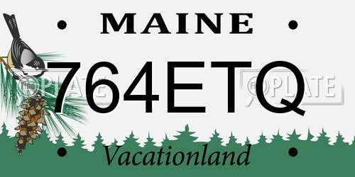 764ETQ Maine License Plate