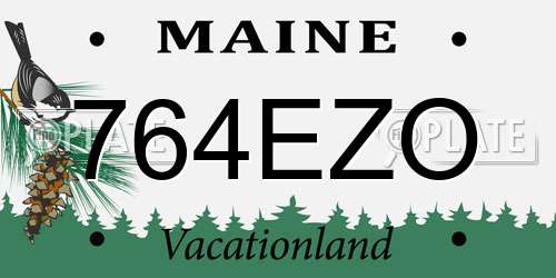 764EZO Maine License Plate