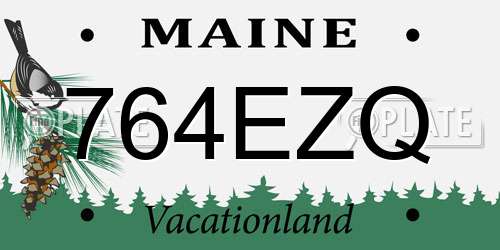 764EZQ Maine License Plate
