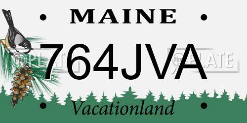 764JVA Maine License Plate