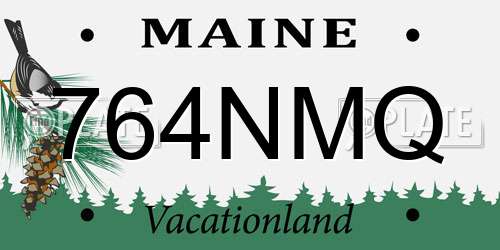 764NMQ Maine License Plate