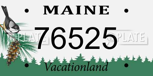 76525 Maine License Plate
