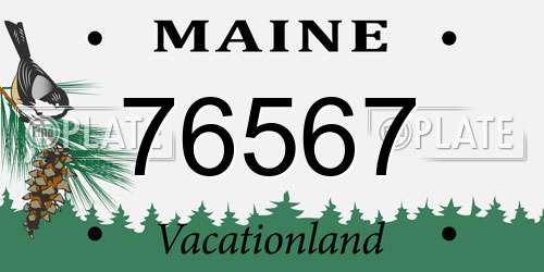 76567 Maine License Plate