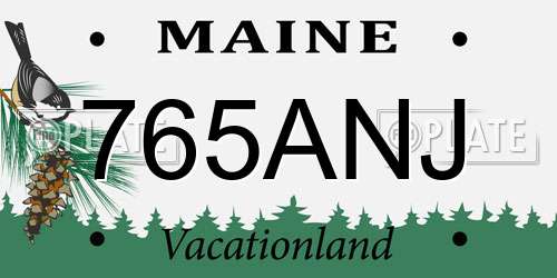 765ANJ Maine License Plate