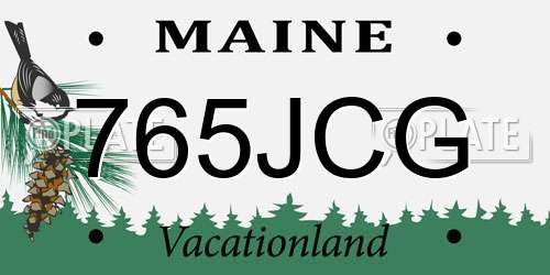765JCG Maine License Plate