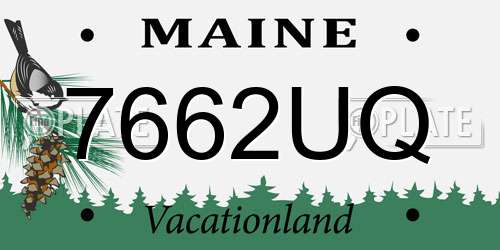 7662UQ Maine License Plate