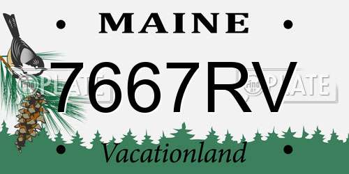 7667RV Maine License Plate