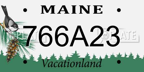 766A23 Maine License Plate