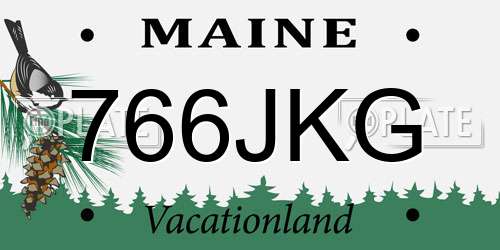 766JKG Maine License Plate