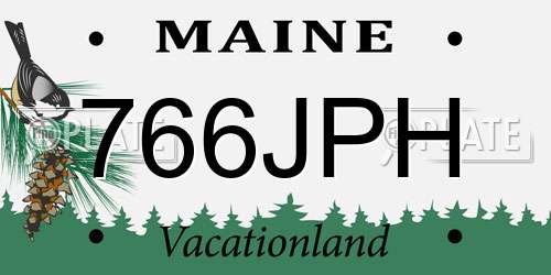 766JPH Maine License Plate