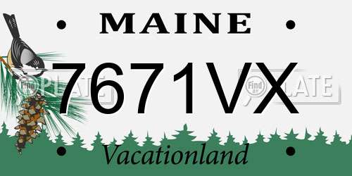 7671VX Maine License Plate