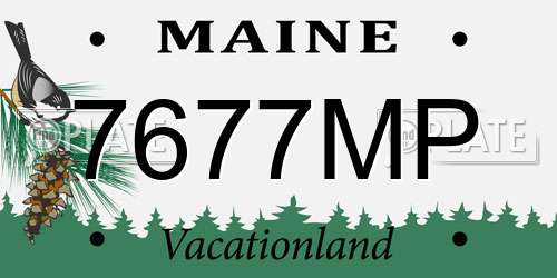 7677MP Maine License Plate