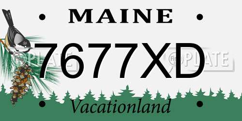 7677XD Maine License Plate