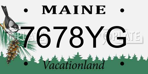 7678YG Maine License Plate