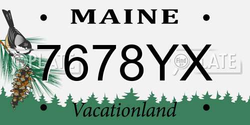 7678YX Maine License Plate