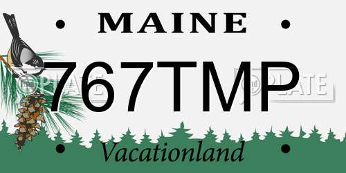 767TMP Maine License Plate