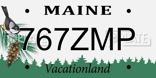 767ZMP Maine License Plate
