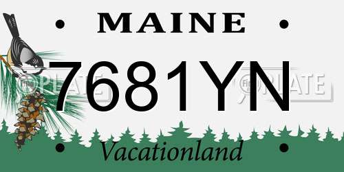 7681YN Maine License Plate
