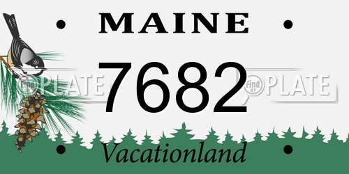 7682 Maine License Plate