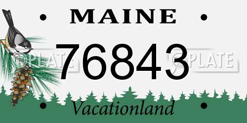 76843 Maine License Plate