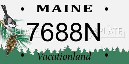 7688N Maine License Plate