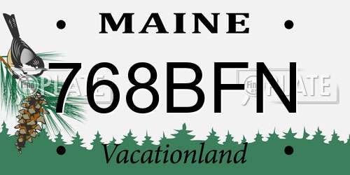 768BFN Maine License Plate