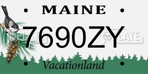 7690ZY Maine License Plate