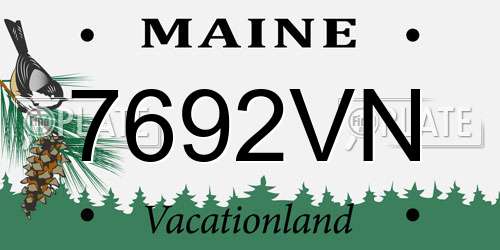 7692VN Maine License Plate