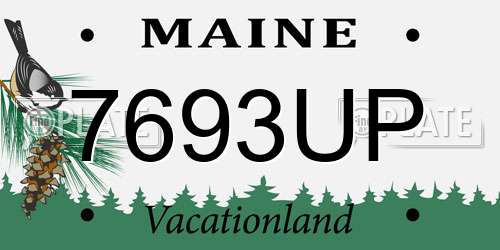 7693UP Maine License Plate
