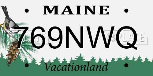 769NWQ Maine License Plate