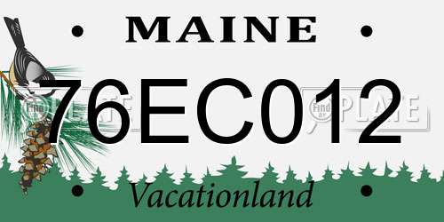 76EC012 Maine License Plate