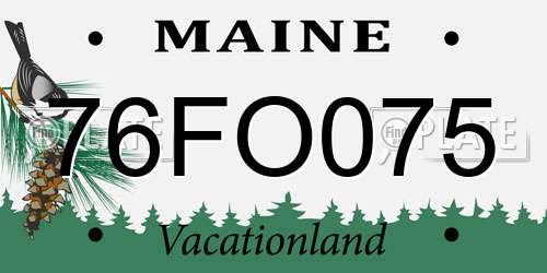 76FO075 Maine License Plate