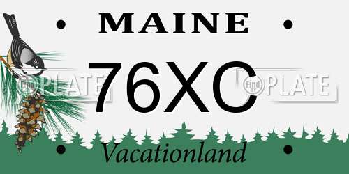 76XC Maine License Plate