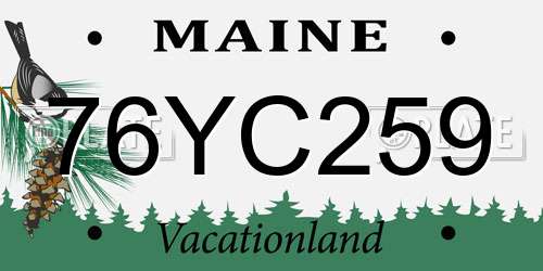 76YC259 Maine License Plate