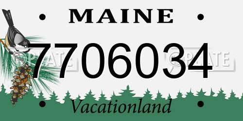 7706034 Maine License Plate