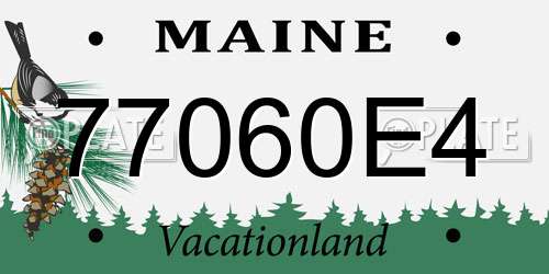 77060E4 Maine License Plate