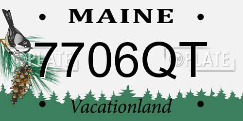 7706QT Maine License Plate