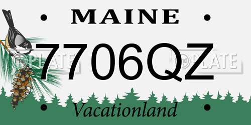 7706QZ Maine License Plate
