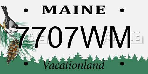 7707WM Maine License Plate