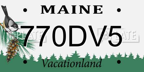 770DV5 Maine License Plate