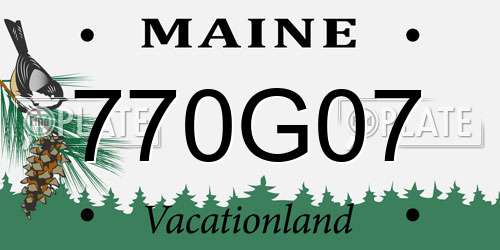 770G07 Maine License Plate