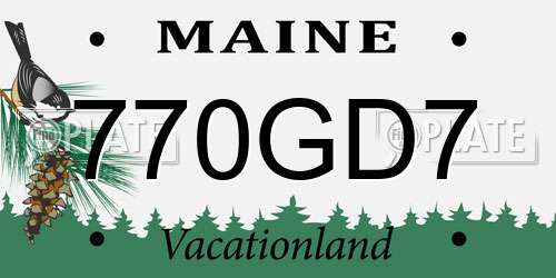 770GD7 Maine License Plate