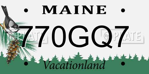 770GQ7 Maine License Plate