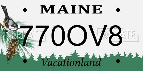 770OV8 Maine License Plate