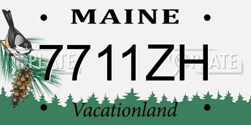 7711ZH Maine License Plate