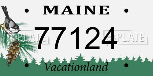 77124 Maine License Plate